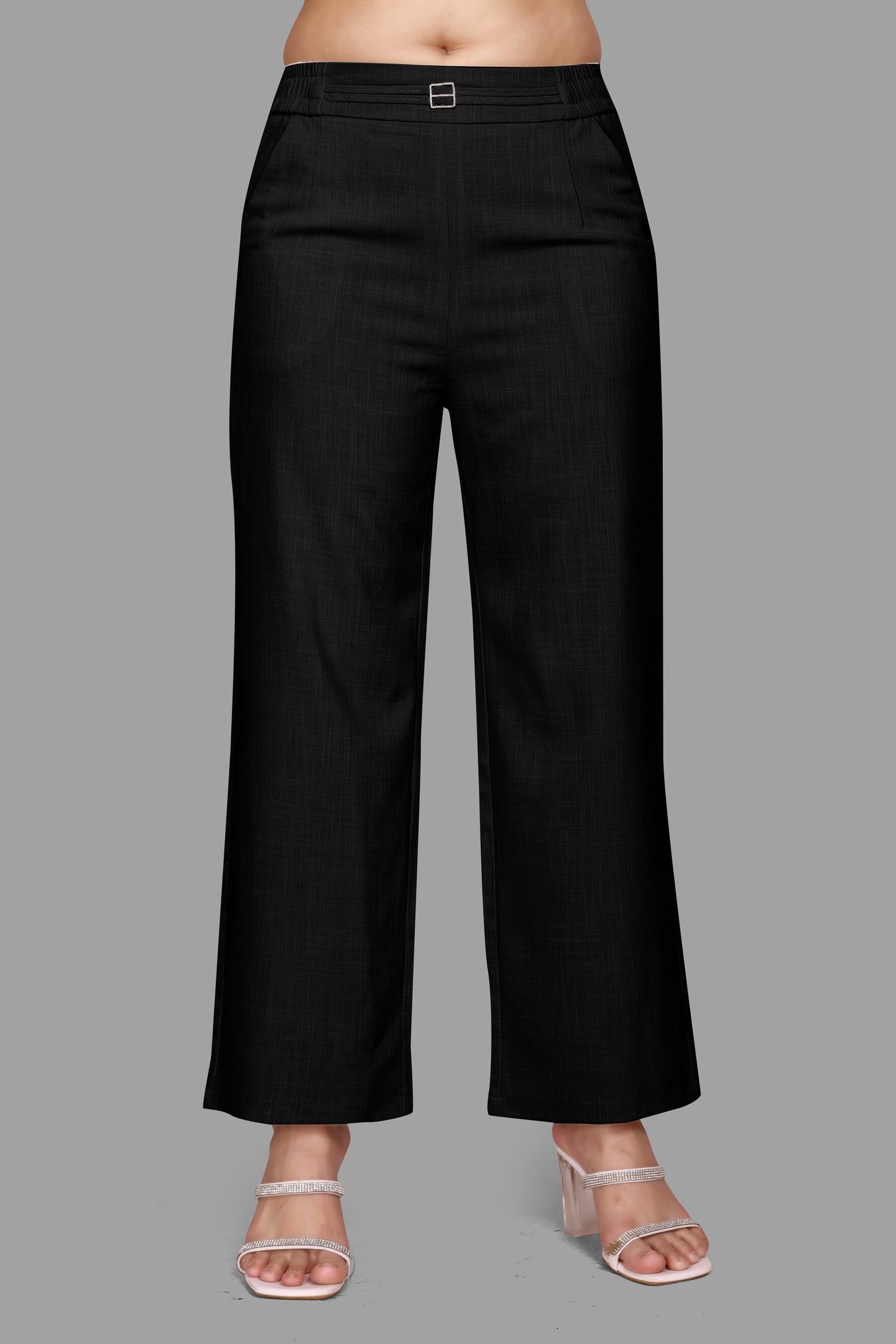 Women's High-Waist Wide Leg Trousers - Elegant Formal Pants