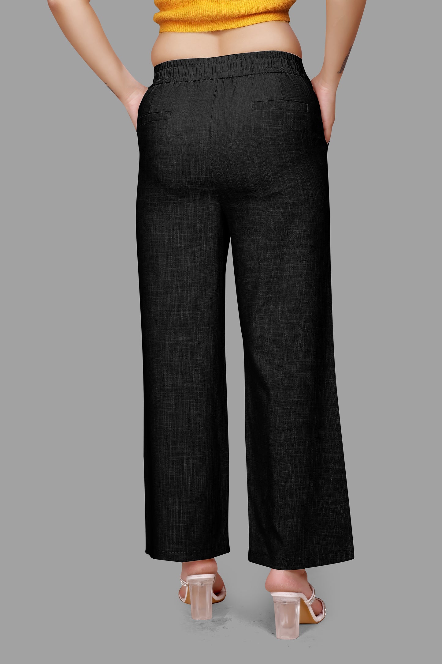 Women's High-Waist Wide Leg Trousers - Elegant Formal Pants