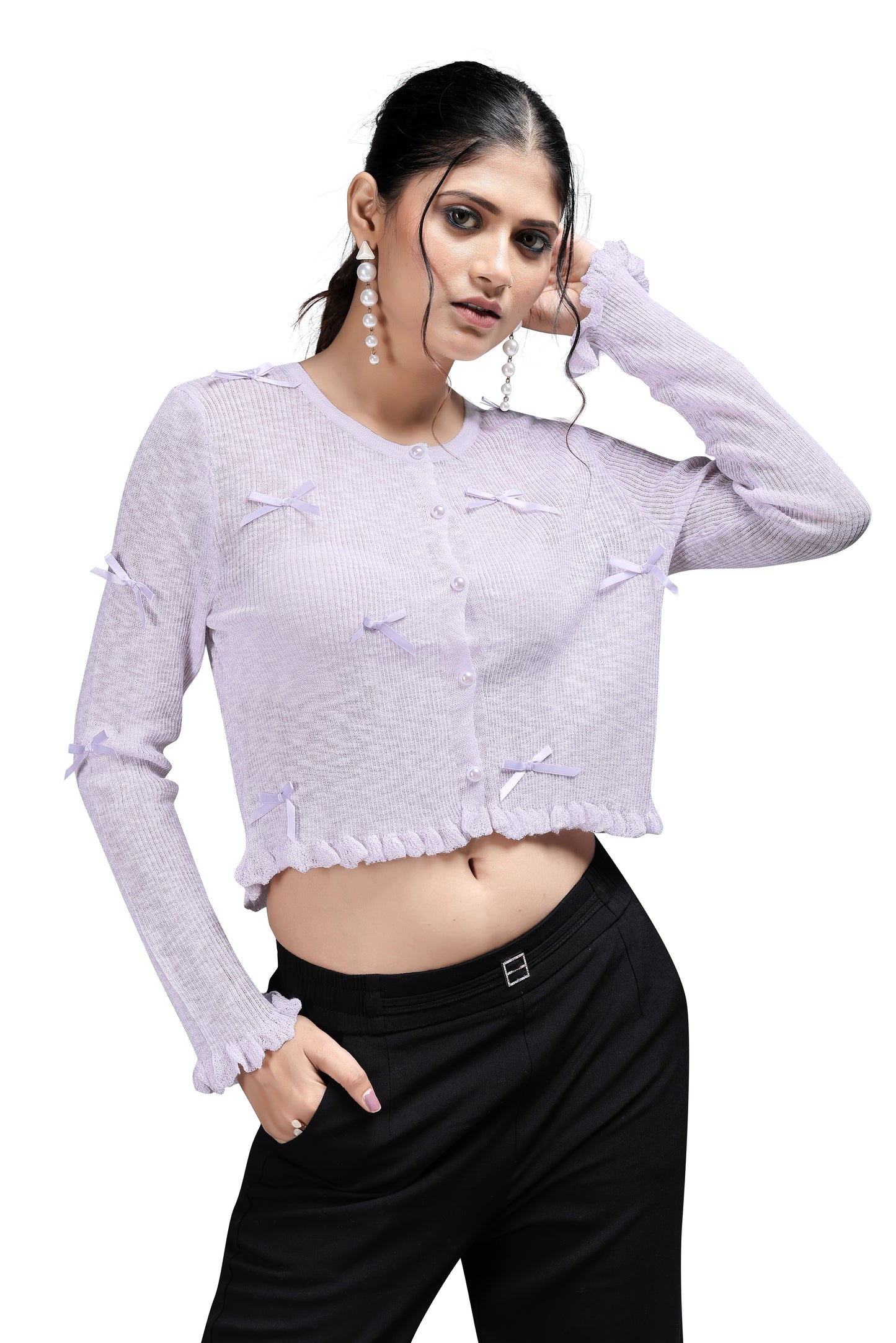 Lightweight and breathable knit fabric Top
