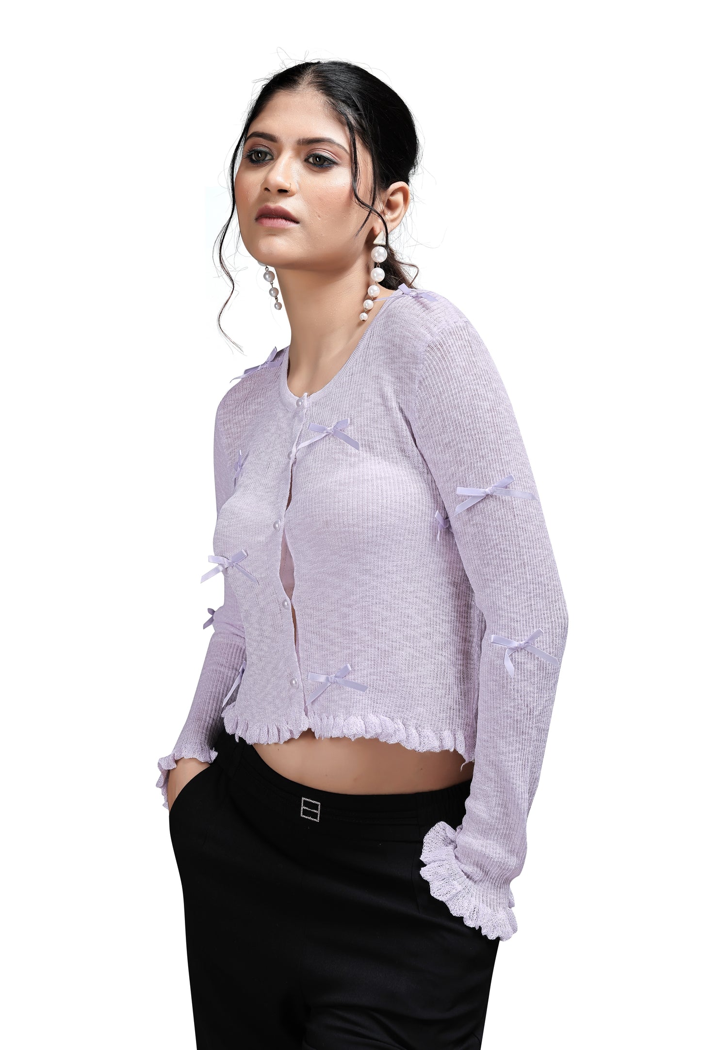 Lightweight and breathable knit fabric Top