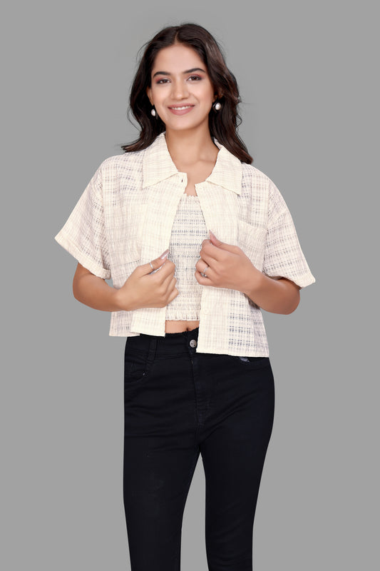 Women’s Layered Tank Top with Shirt – Stylish Two-Piece Casual Set