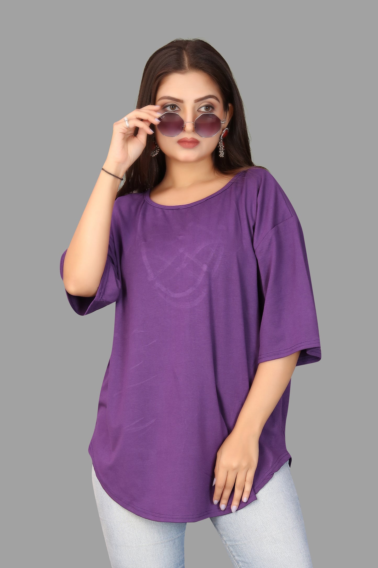 Women's Casual Batwing Top with Criss-Cross Back Detail