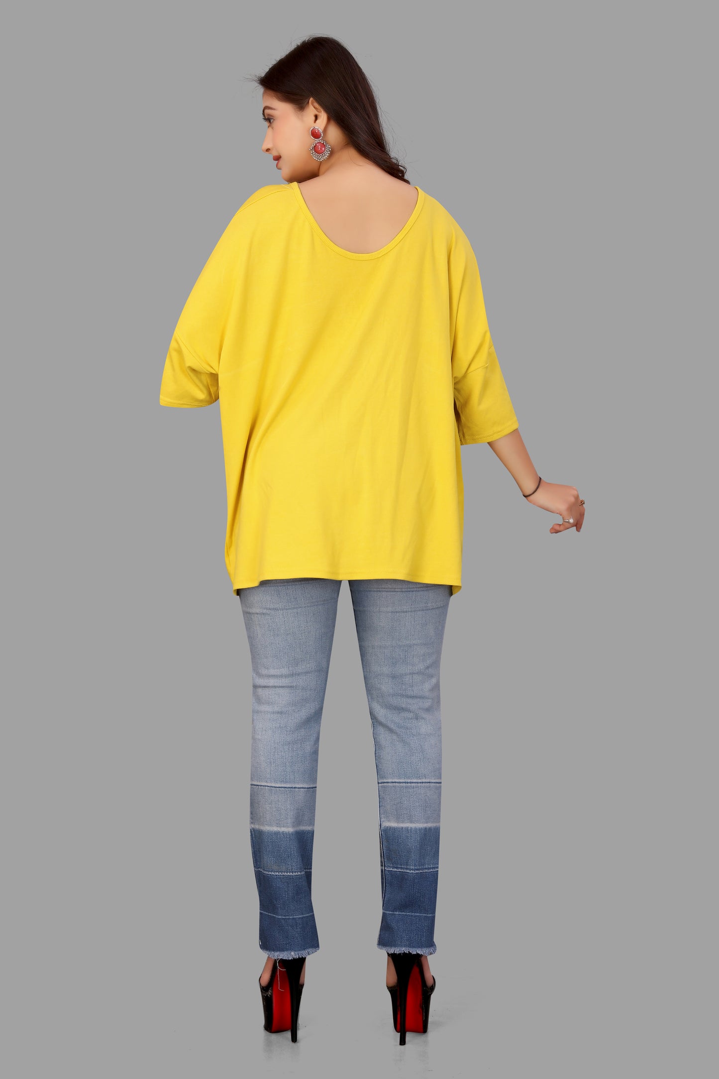 Women's Deep V-Neck Twisted Front Top