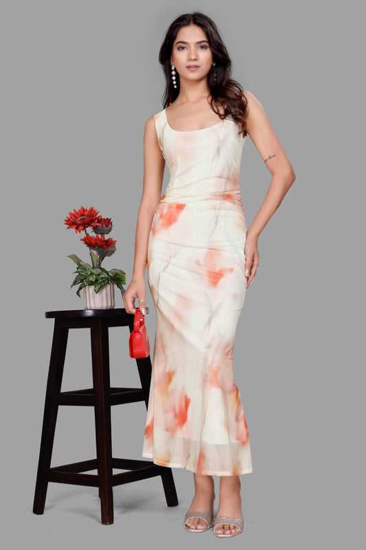 Women's Printed Bodycon Maxi Dress