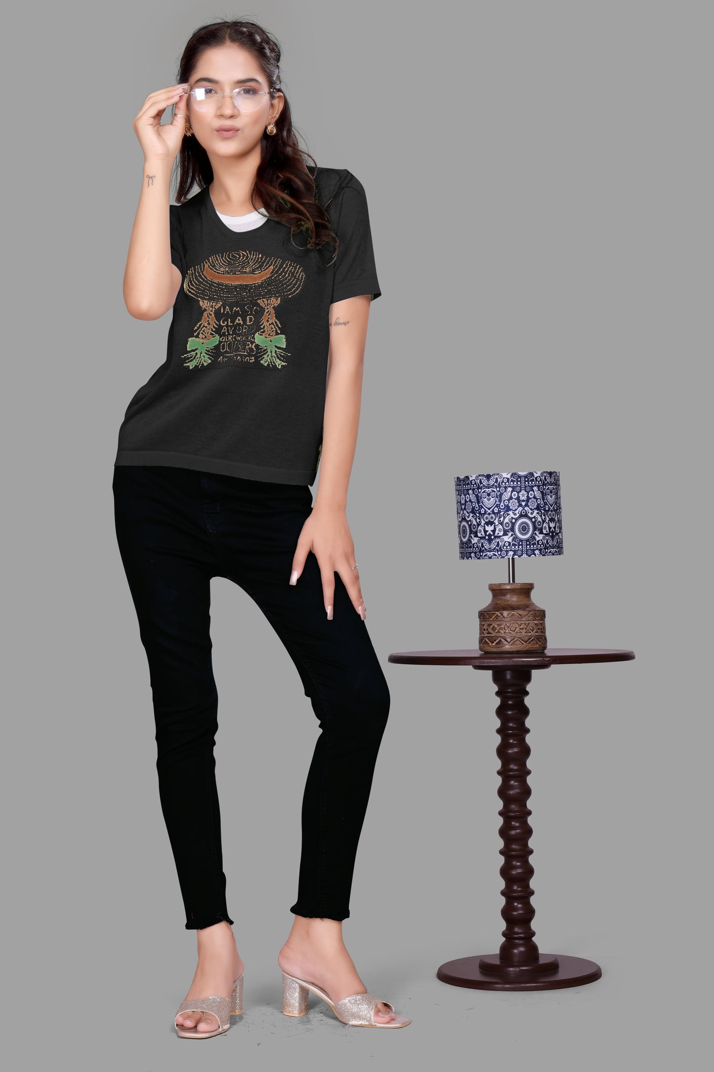 Women’s Casual Graphic Cotton T-Shirt – Nature-Inspired Printed Tee