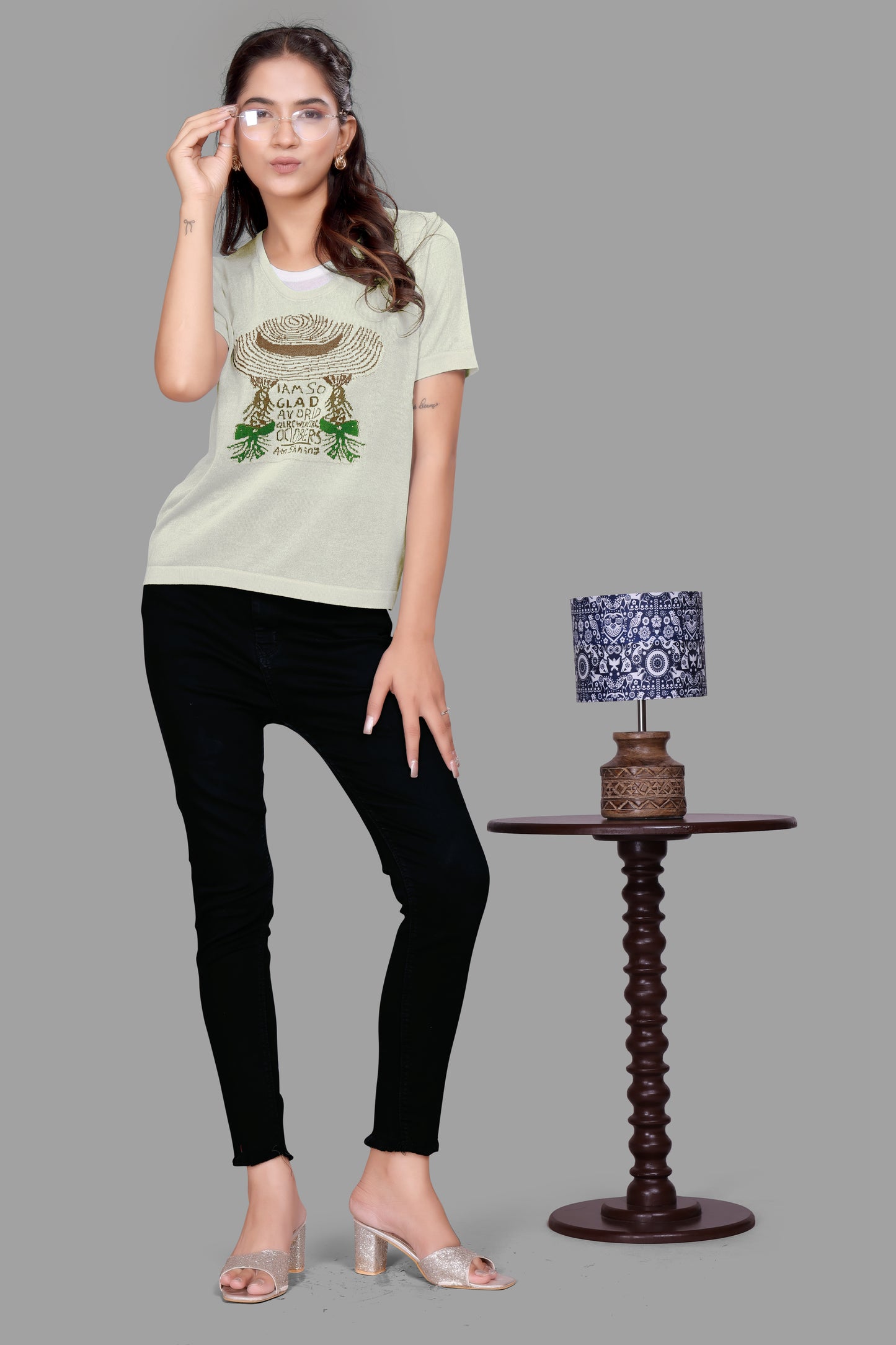 Women’s Casual Graphic Cotton T-Shirt – Nature-Inspired Printed Tee