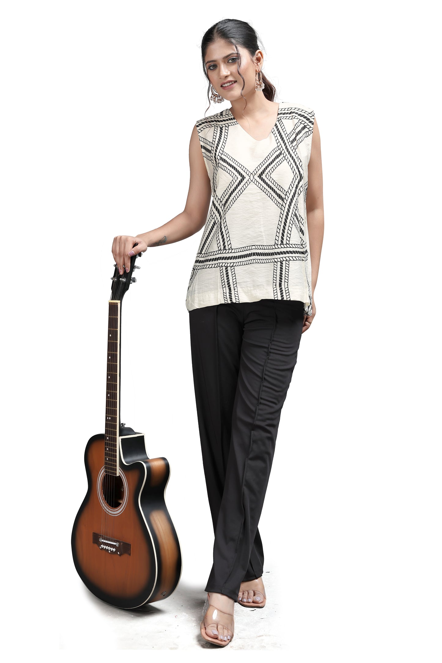 Off-White Rope Pattern Sleeveless Top