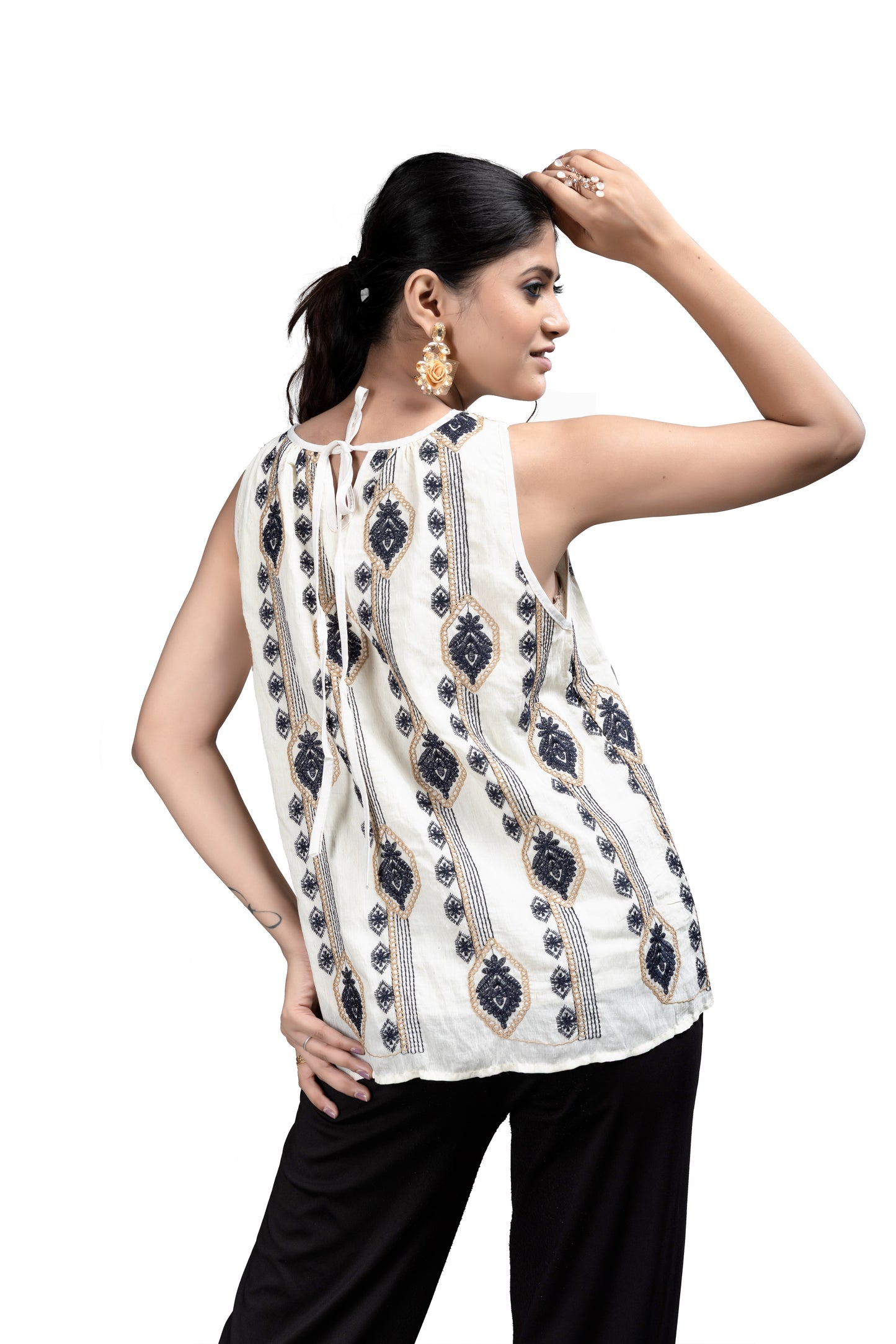 Blue and Gold Embroidered Tunic