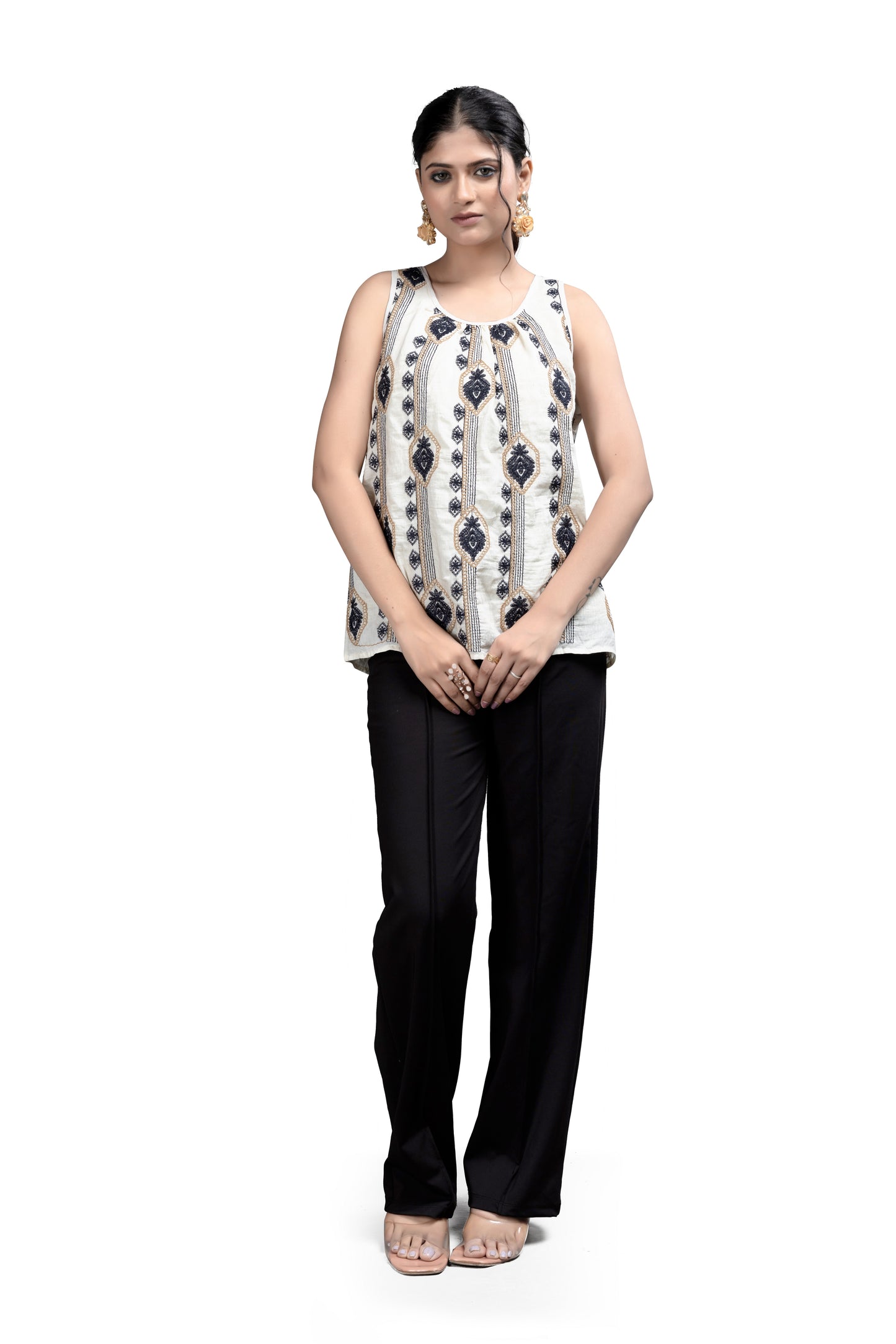 Blue and Gold Embroidered Tunic