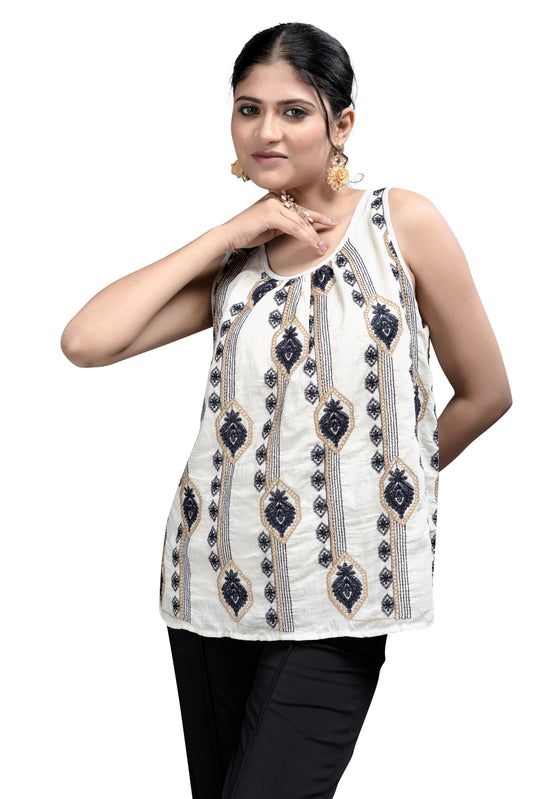 Blue and Gold Embroidered Tunic