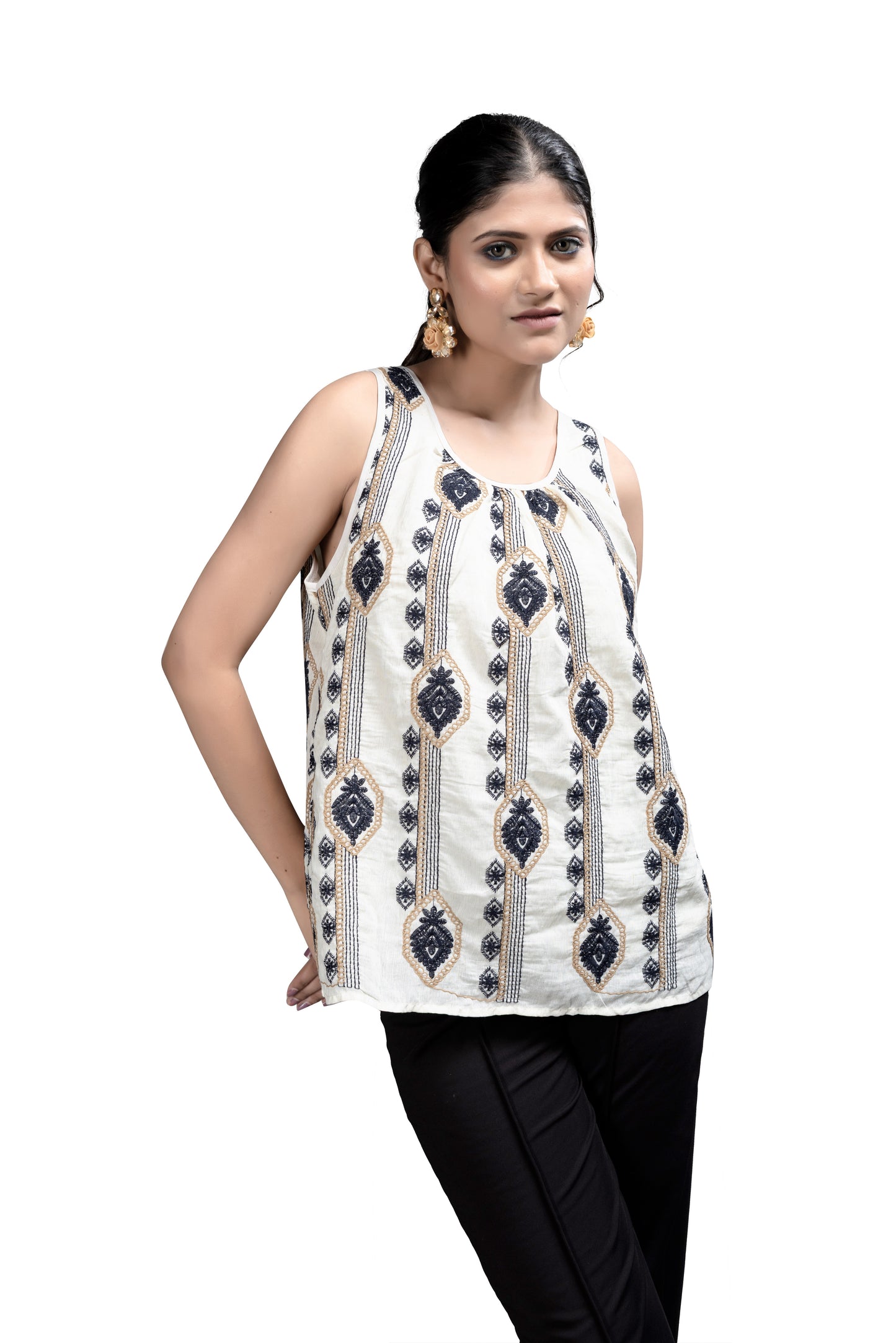 Blue and Gold Embroidered Tunic