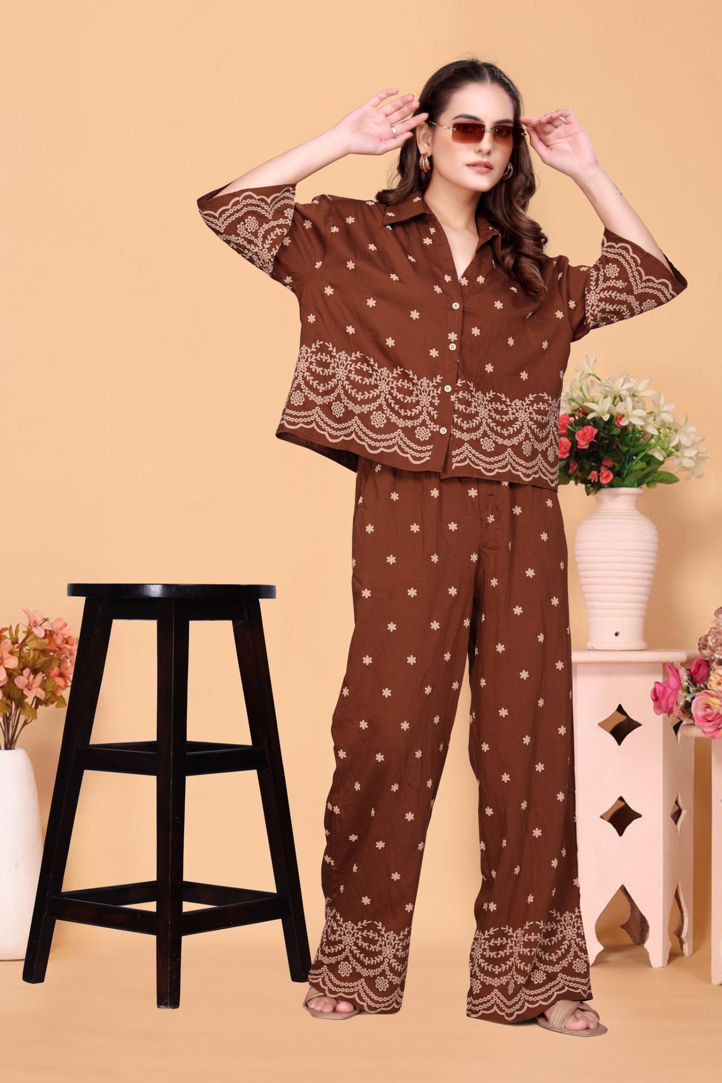 Designer Patterned Shirt and Pant Set Co ord set