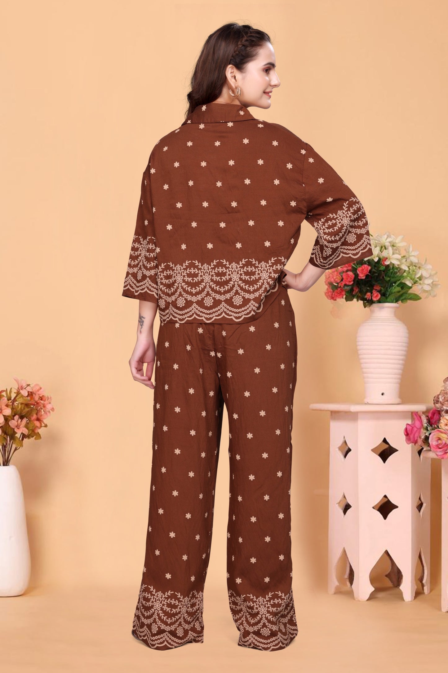 Designer Patterned Shirt and Pant Set Co ord set