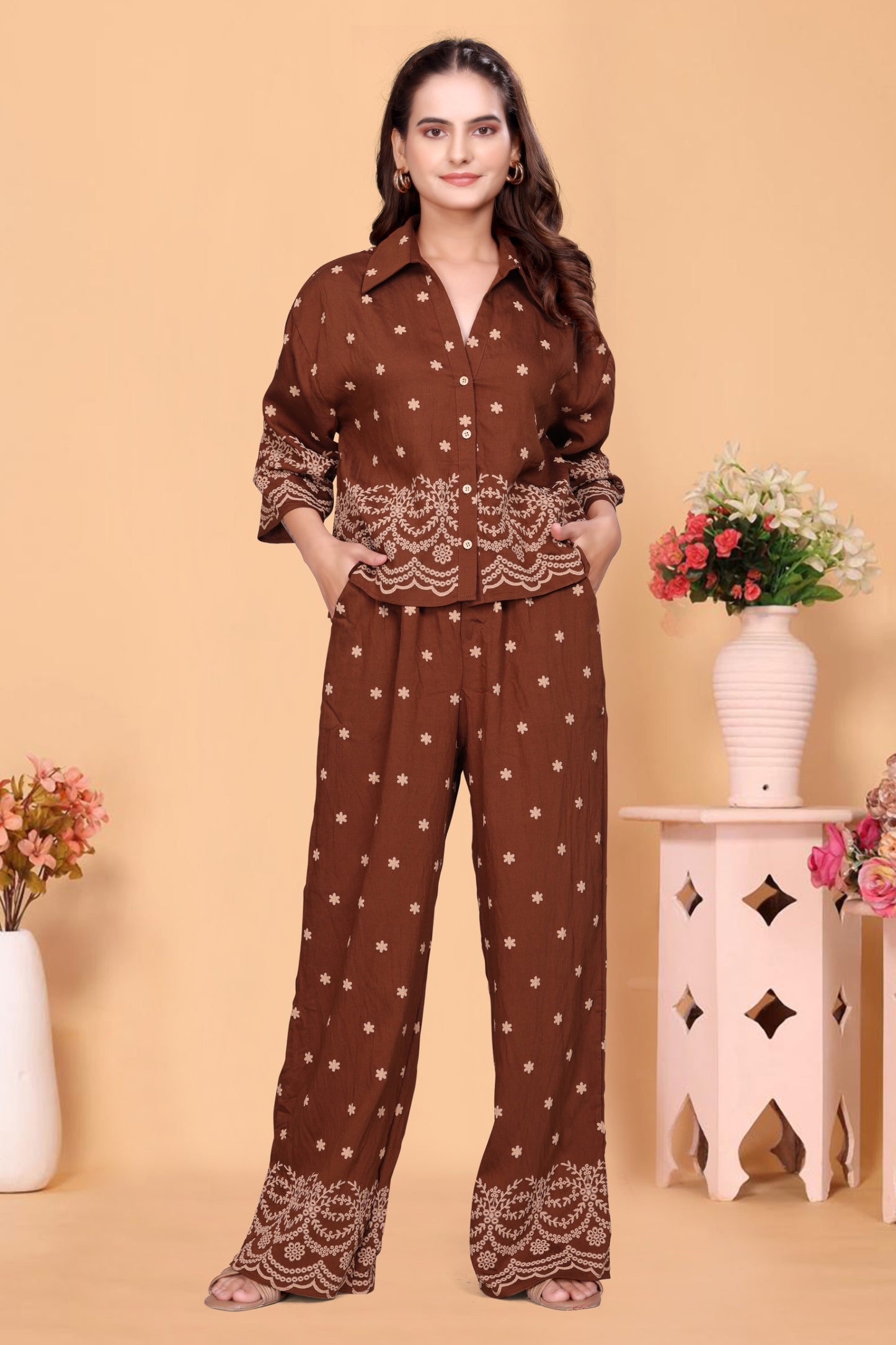 Designer Patterned Shirt and Pant Set Co ord set