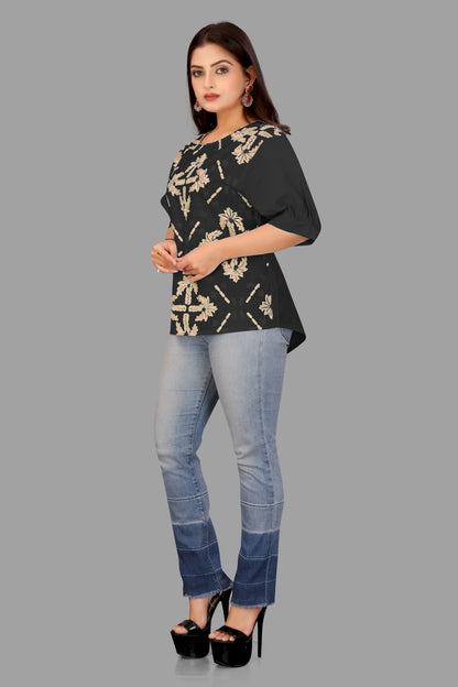 Elegant puff sleeves Top