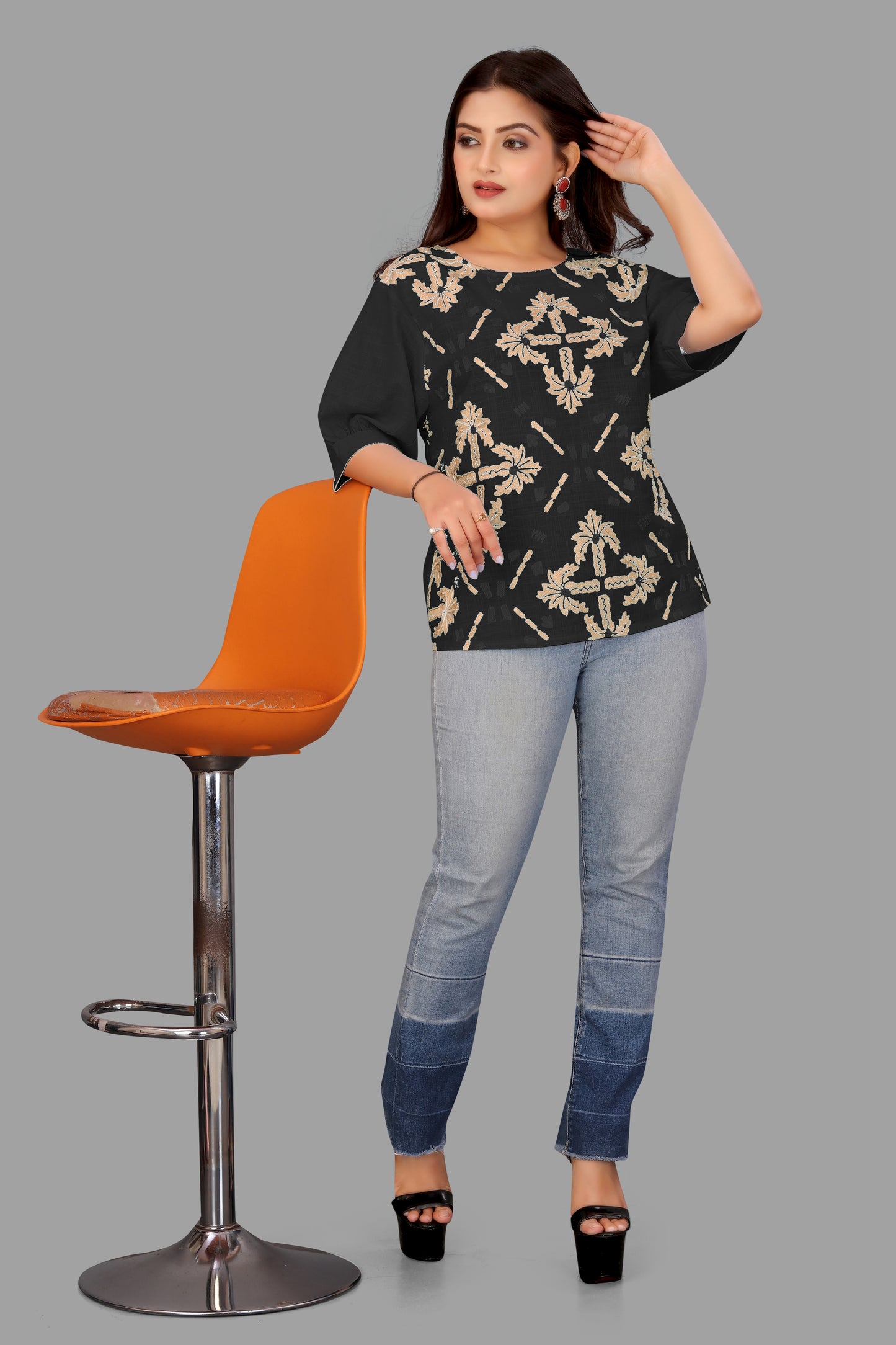 Elegant puff sleeves Top