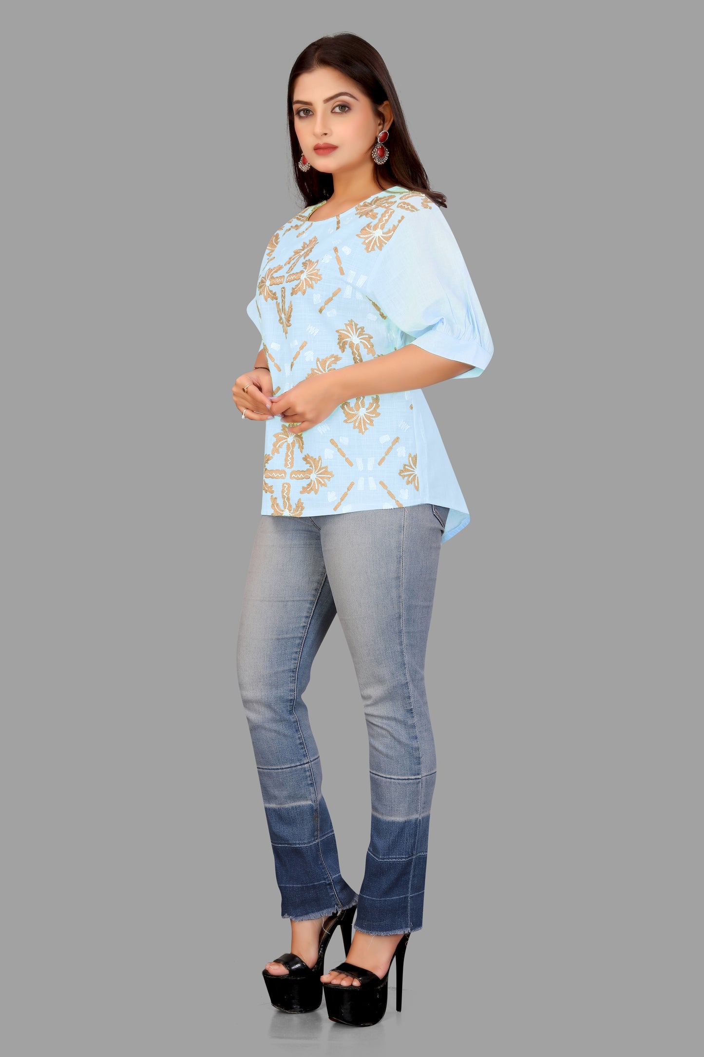 Elegant puff sleeves Top