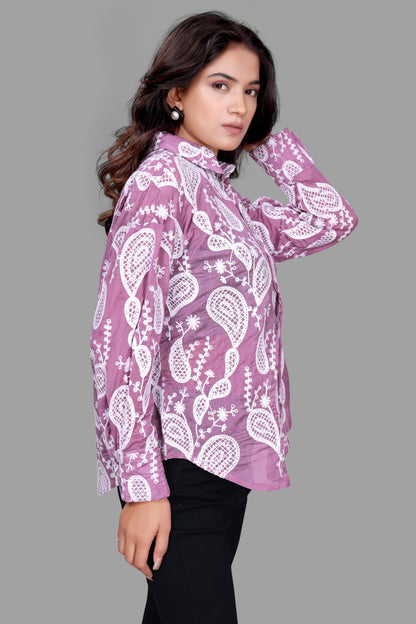 Elegant Embroidered Oversized Shirt