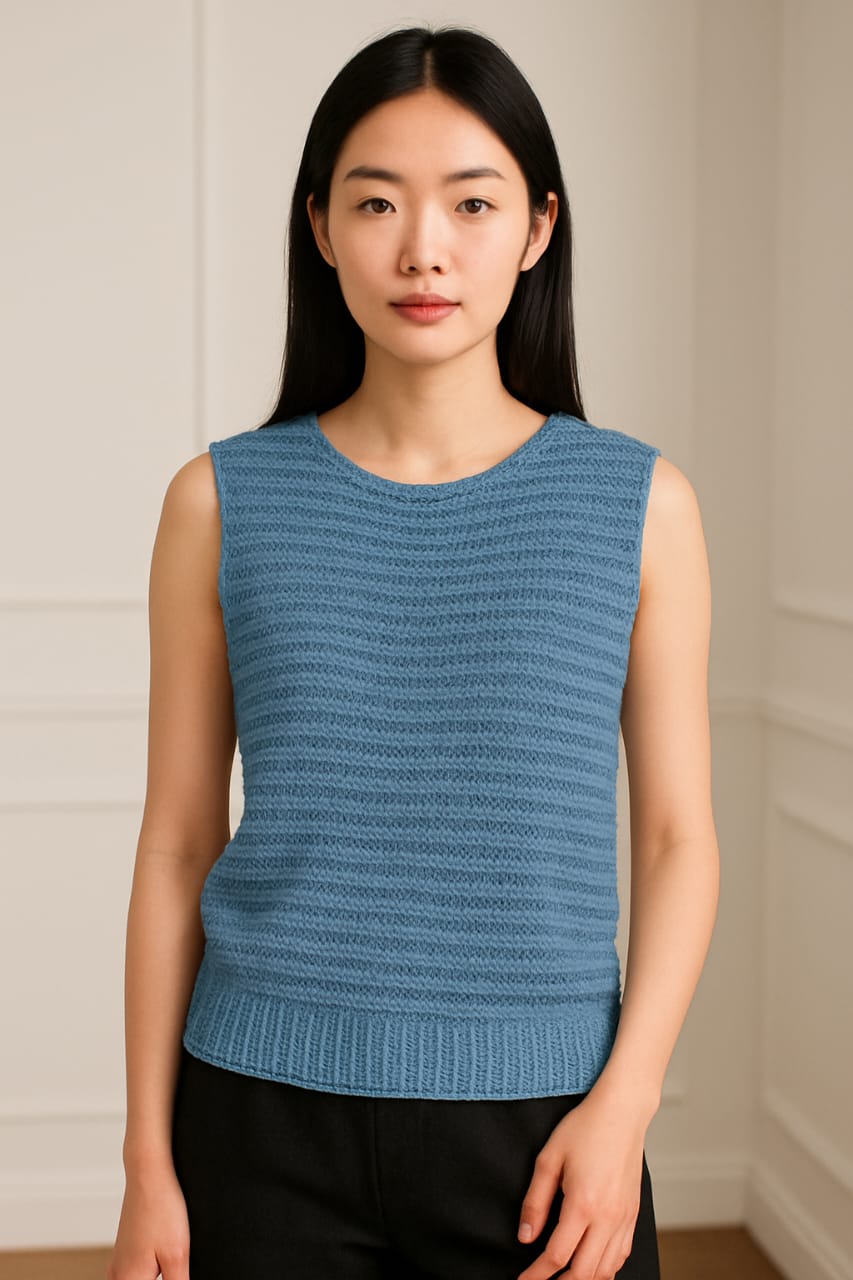 Women's Textured Knit Sleeveless jute fabric Top