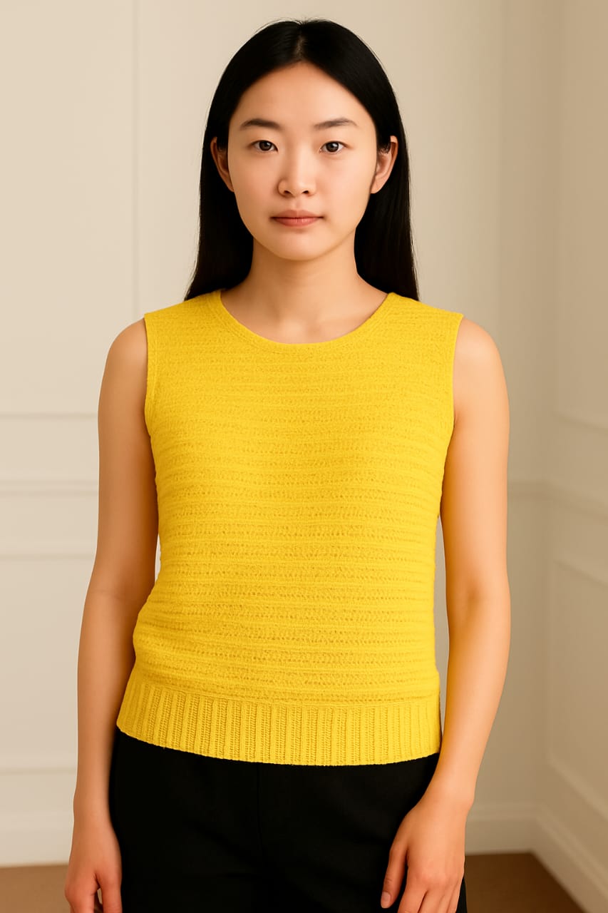 Women's Textured Knit Sleeveless jute fabric Top