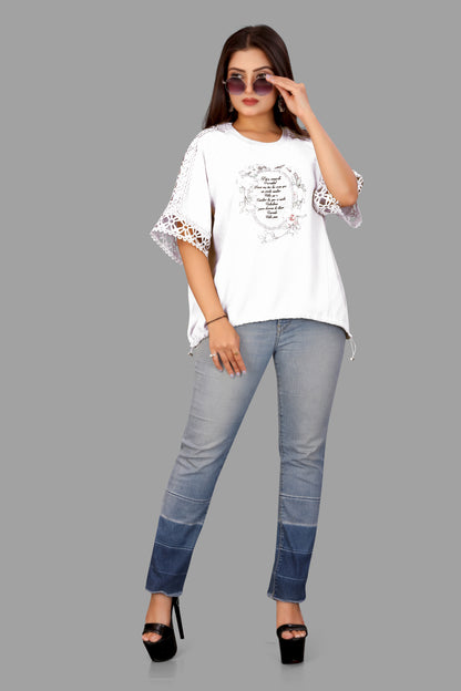 Women's Printed Floral Frame Top