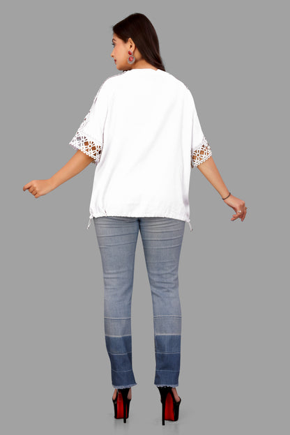 Women's Printed Floral Frame Top