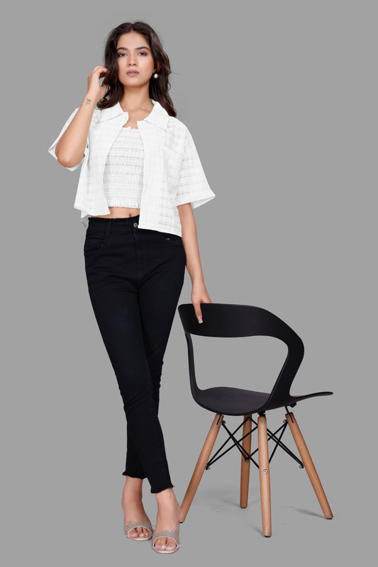 Women’s Layered Tank Top with Shirt – Stylish Two-Piece Casual Set