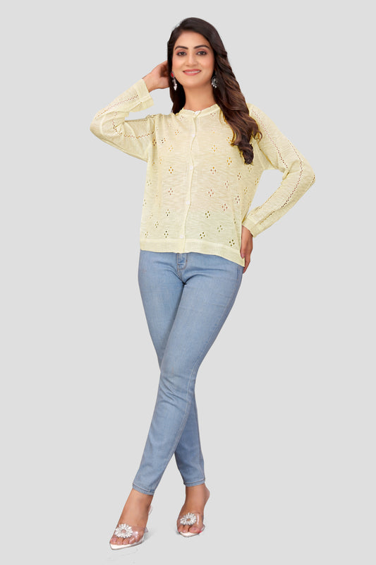Stylish Women's Textured Knitwear Top