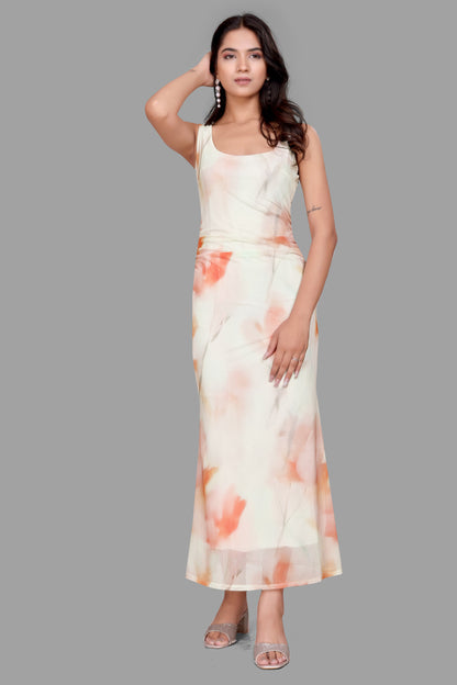 Women's Printed Bodycon Maxi Dress