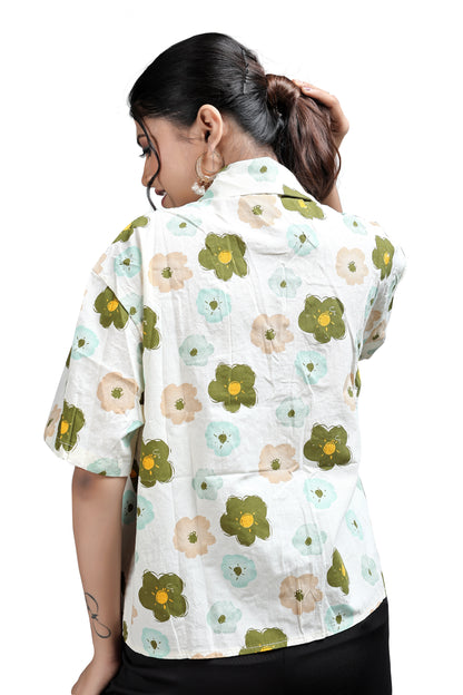 Relaxed Fit Flower Print Shirt for Casual Wear