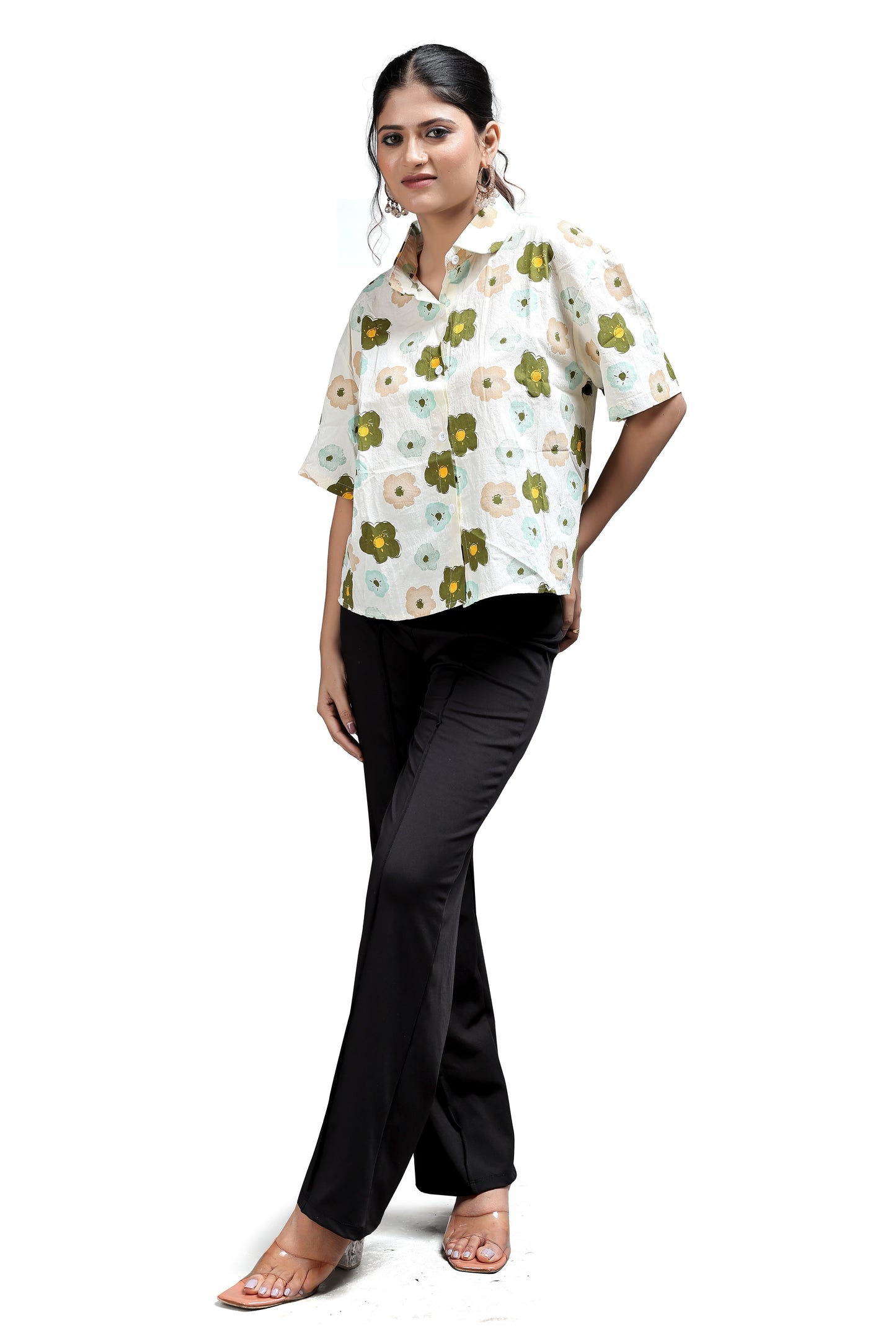 Relaxed Fit Flower Print Shirt for Casual Wear
