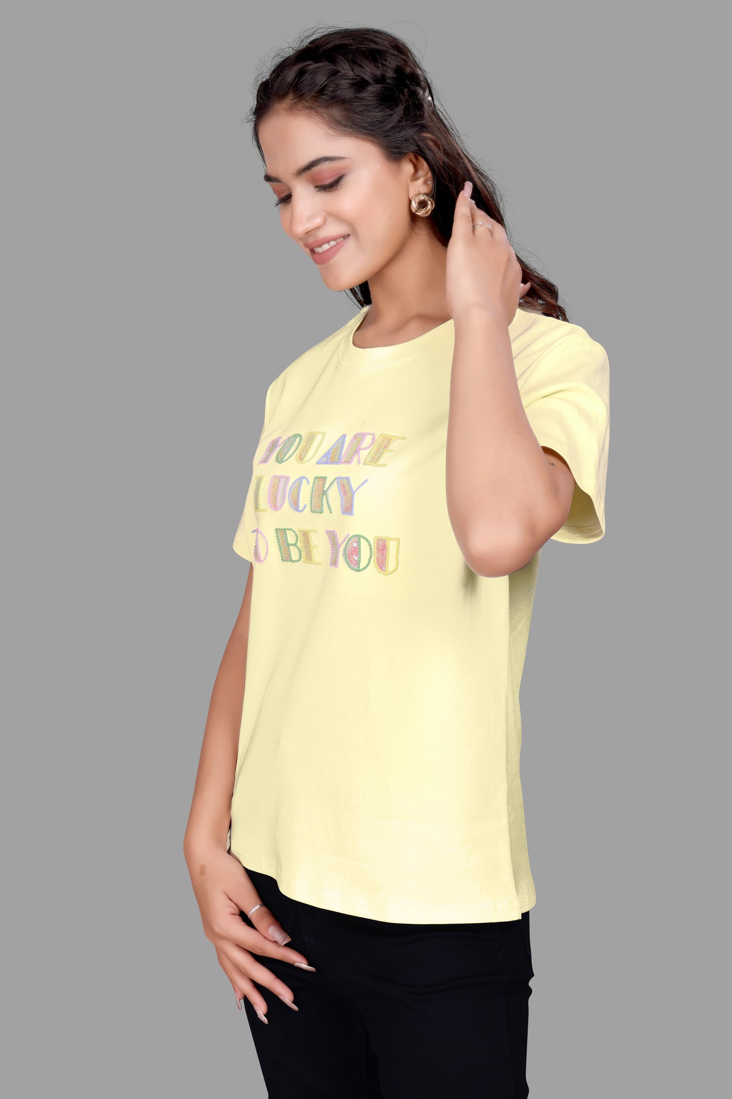 Oversized T-Shirt for Women with sequence work