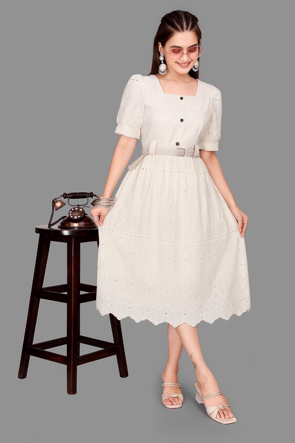 Stylish Women's Pink Midi Dress - Casual & Trendy