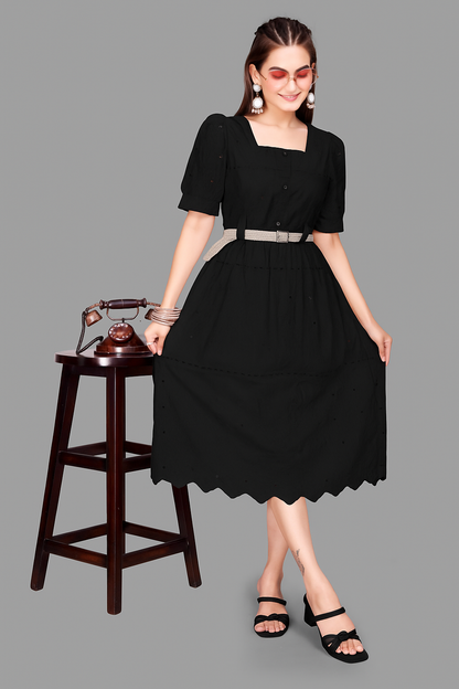 Stylish Women's Pink Midi Dress - Casual & Trendy
