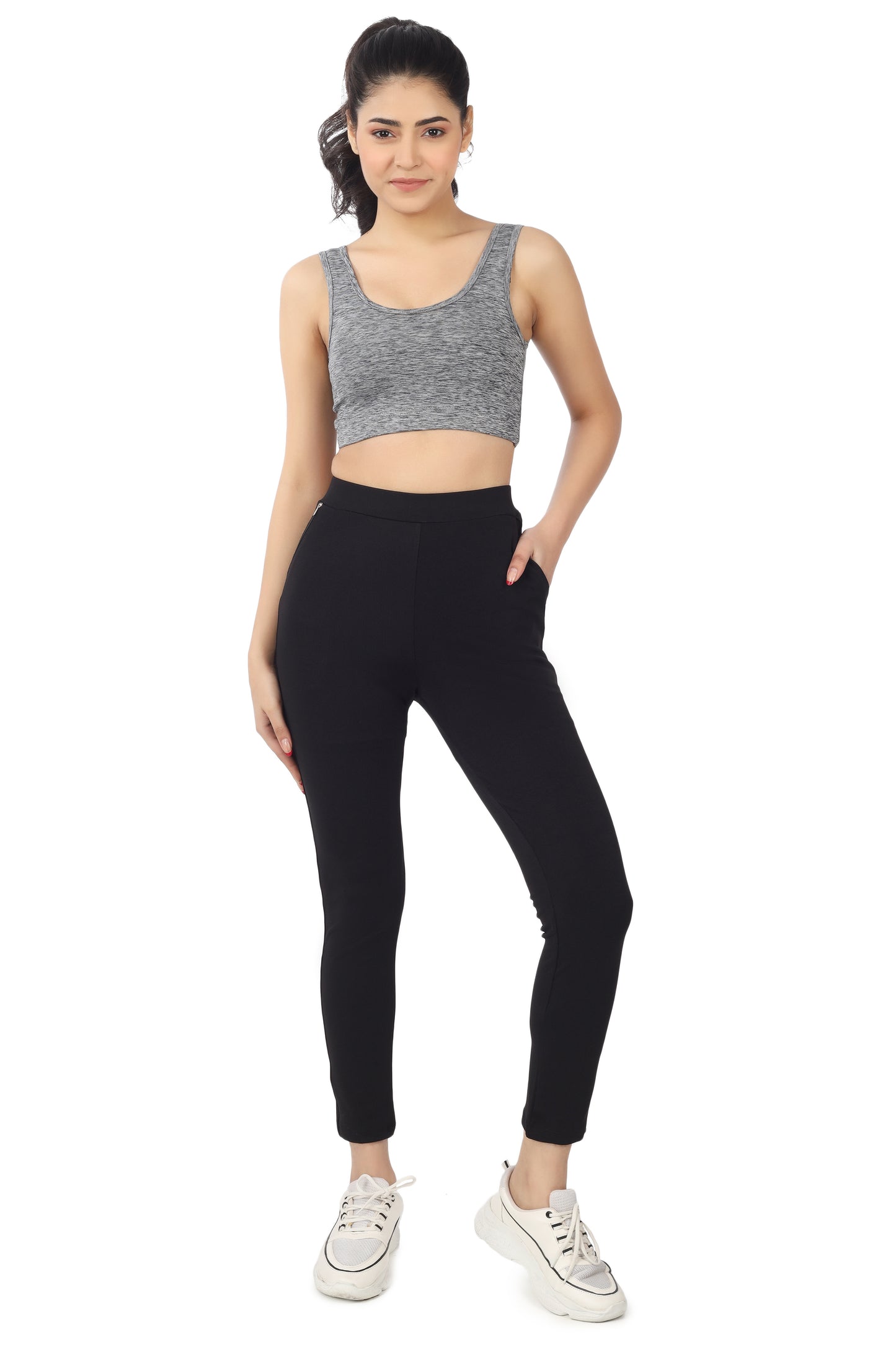 Women's High Waist Workout Leggings with Mesh Panels