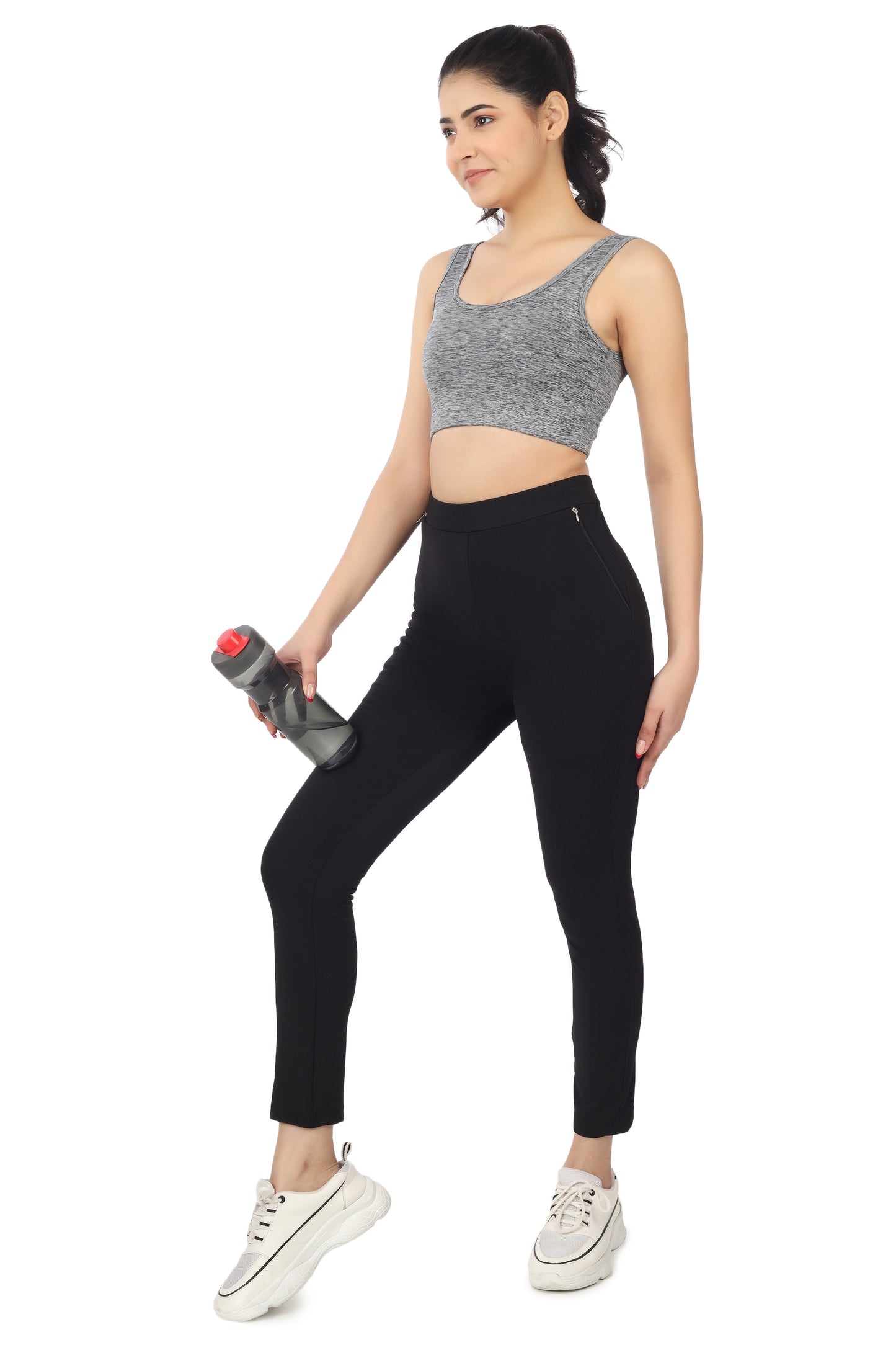 Women's High Waist Workout Leggings with Mesh Panels