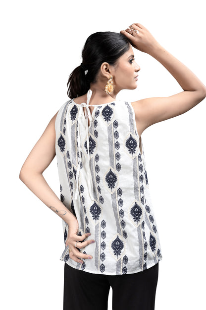 Blue and Gold Embroidered Tunic