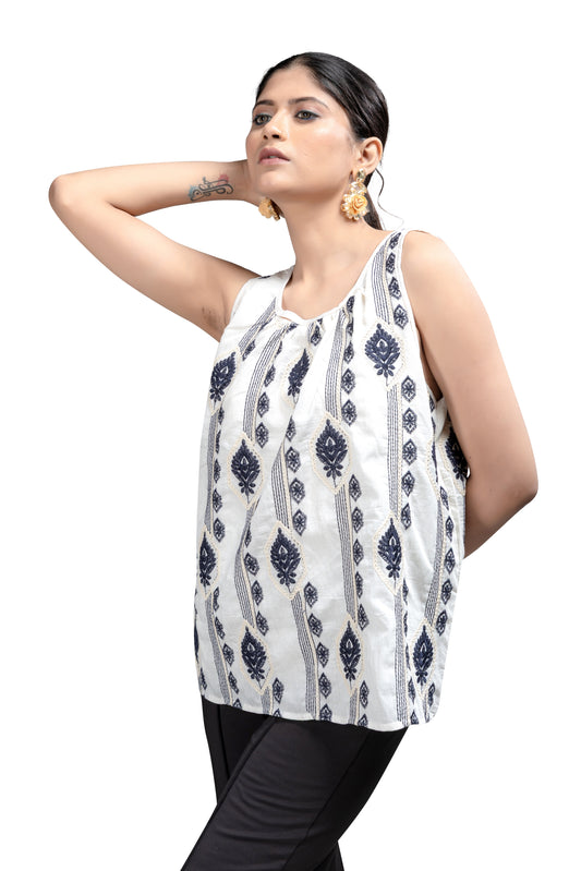 Blue and Gold Embroidered Tunic
