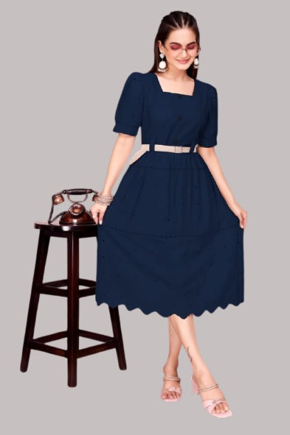 Stylish Women's Pink Midi Dress - Casual & Trendy