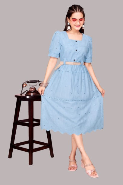 Stylish Women's Pink Midi Dress - Casual & Trendy