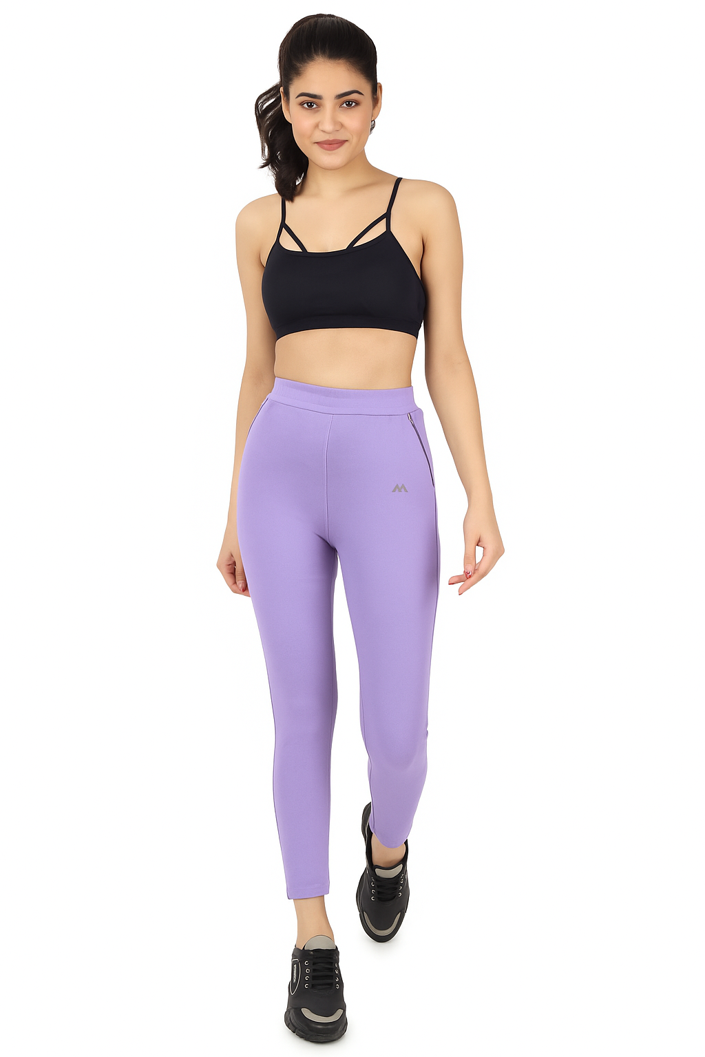 Women's High Waist Workout Leggings with Mesh Panels